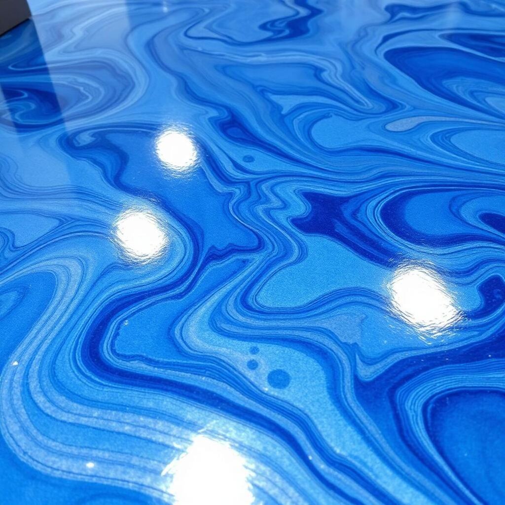 Metallic epoxy garage floor project in Huntsville Alabama